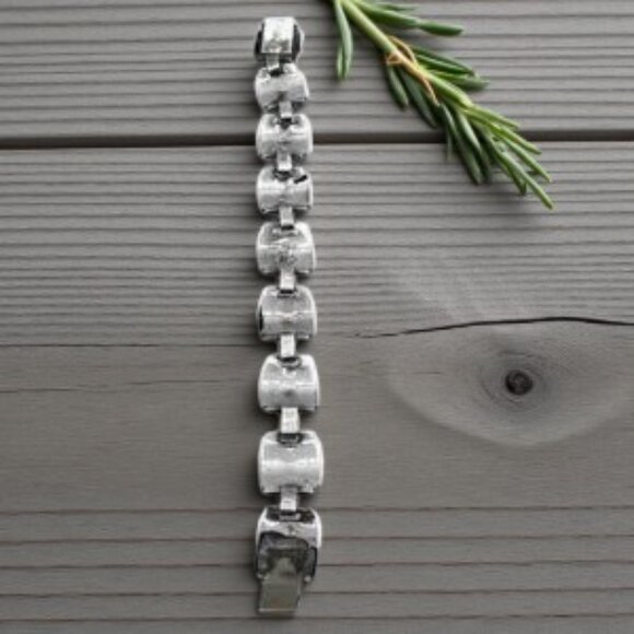 Vintage Taxco Mexico Sterling & Abalone Clasp Bracelet Signed - Picture 5 of 8